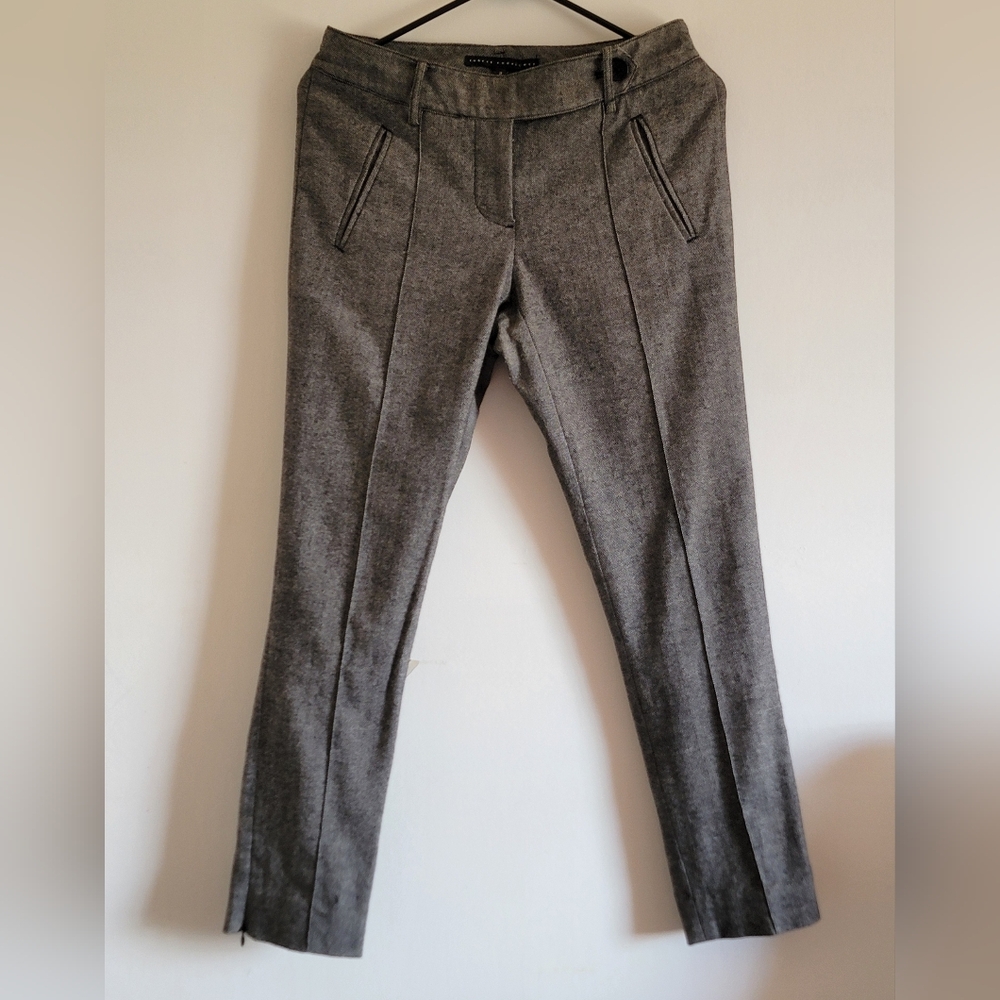 Women's Sz 2 Robert Rodriguez Gray/Black Tweed Cashmere Wool Blend Trousers NWT - Picture 4 of 15